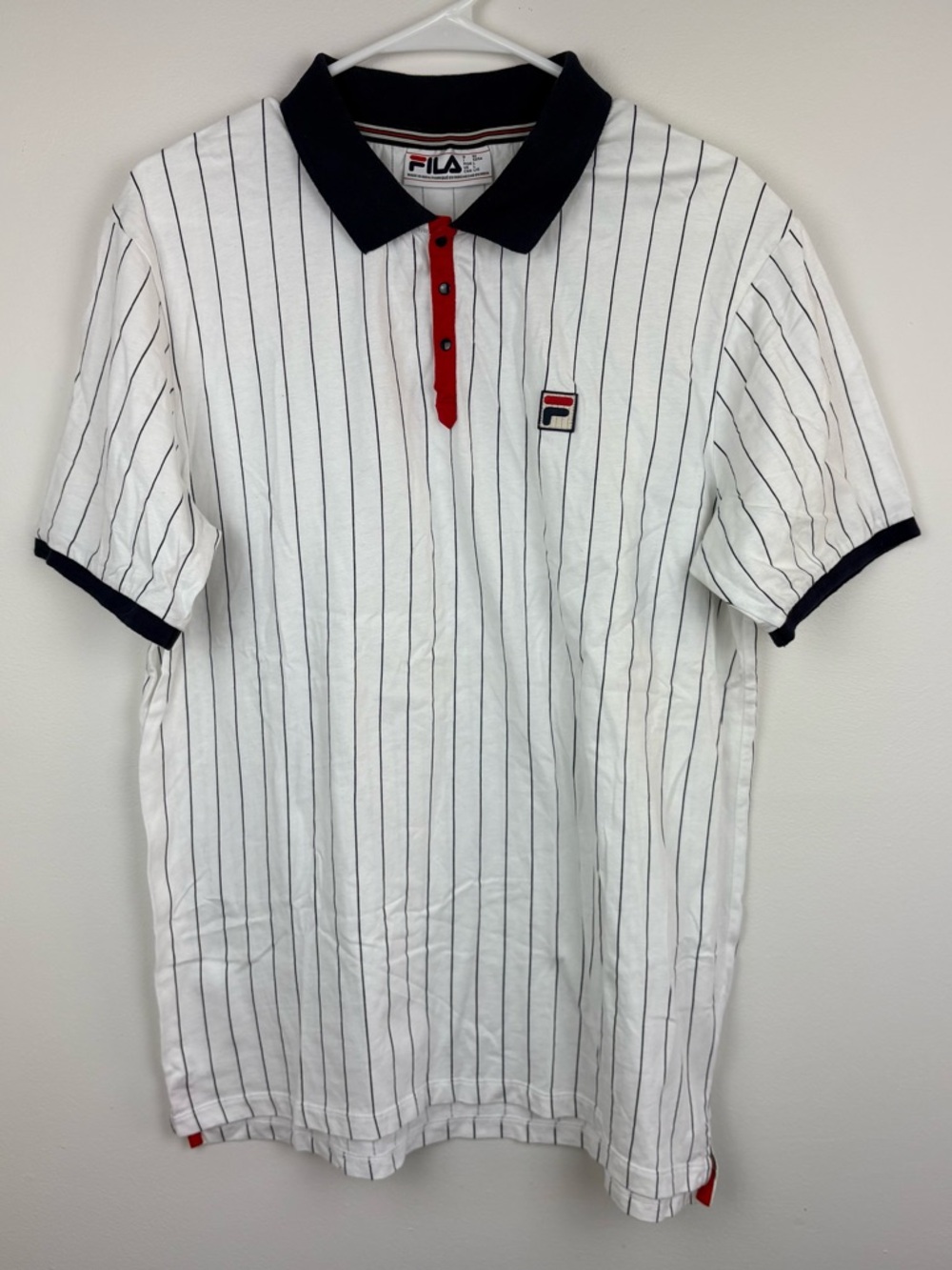 FILA BB1 Classic Vintage Style Striped Polo Large Like New Blokecore Retro Sport